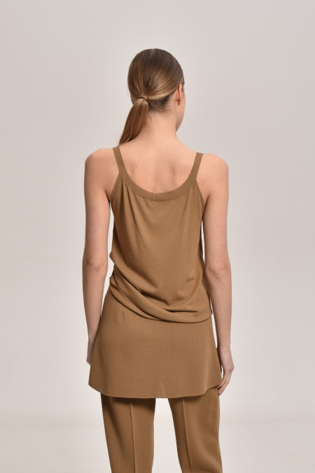 Dark Beige Viscose Knitted Top