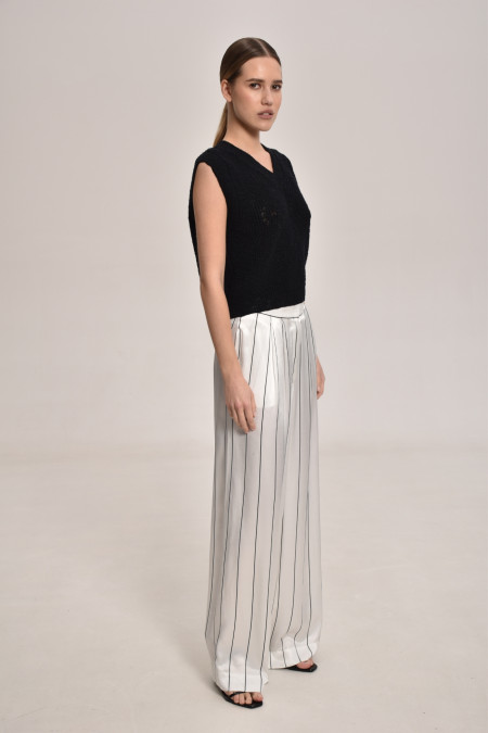 Black Textured Vest