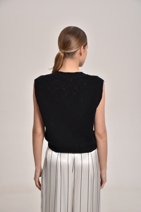 Black Textured Vest Black Textured Vest