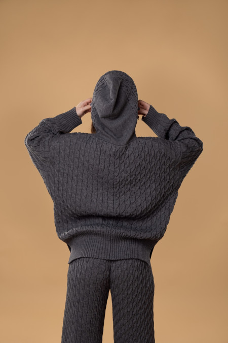 Худі в косички RITO x brabrabra з вовни сіре Худі в косички RITO x brabrabra з вовни сіре
