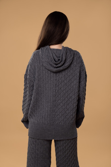 Худі в косички RITO x brabrabra з вовни сіре Худі в косички RITO x brabrabra з вовни сіре