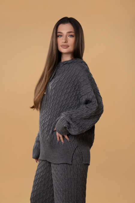Худі в косички RITO x brabrabra з вовни сіре Худі в косички RITO x brabrabra з вовни сіре