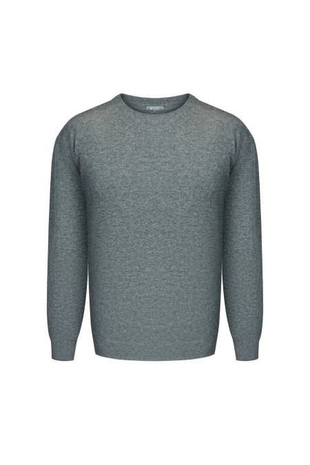 Man's Grey Lambswool Jumper