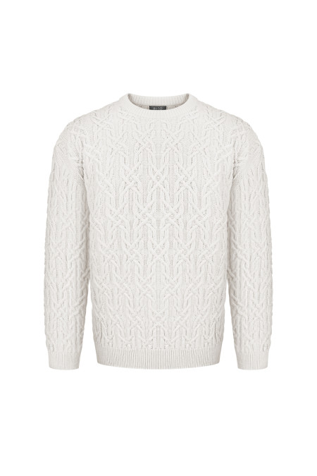 Man's Off-White Aran Sweater